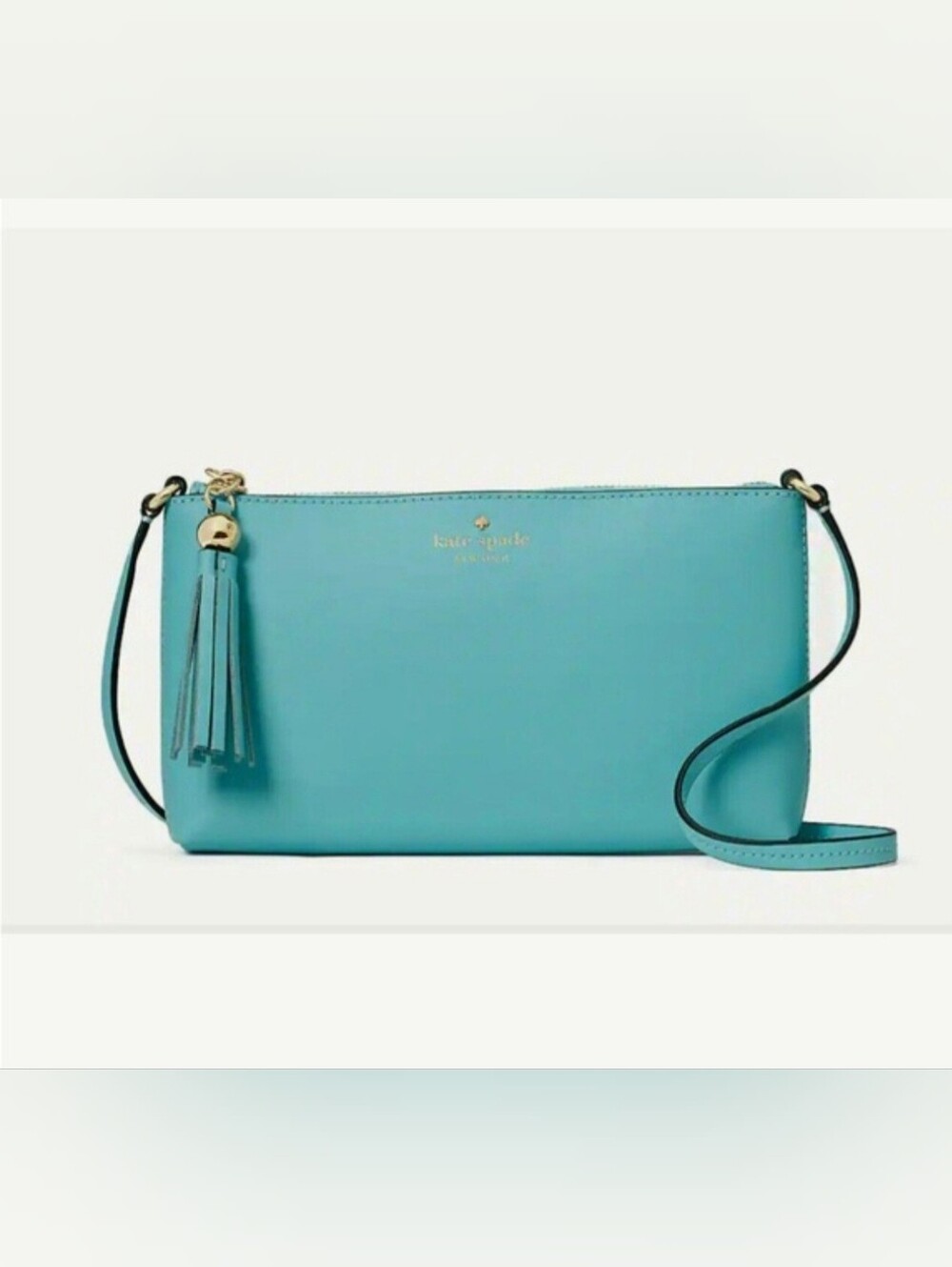 Kate Spade Turquoise Leather Crossbody with Tassel